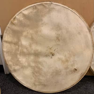 Set of 4 - Vintage Slingerland 22" & 28" Calfskin Bass Drum Heads (Rm3) image 2