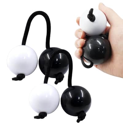 2 Pair Aslatuas Rhythmic Ball Kashaka Shaker, Hand Percussion Instruments African Shaker Rattle Asalato Shaker For Adults Teenagers Beginners, Black & White image 4