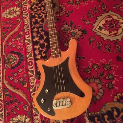 Left handed Guild B-301a bass guitar 1980 natural image 1