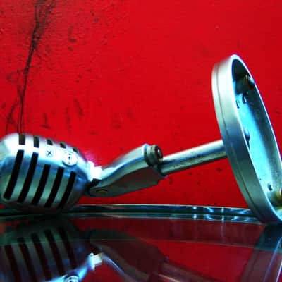 Vintage 1950's Electro-Voice 950 Cardax Crystal Microphone Hi Z w 423A desk stand display prop image 14