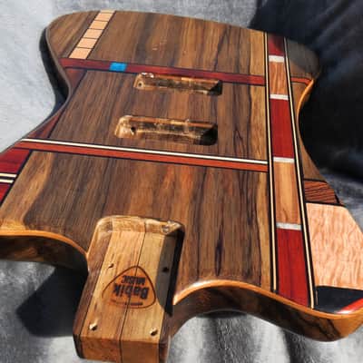 Babik Custom Thunderbird/Fenderbird style body, Art Deco, Black Limba, Handmade image 7