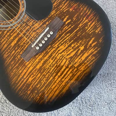 Veneer Tiger Maple Top 40 Inch Acoustic Guitar, Mahogany Neck Rosewood Fretboard image 13