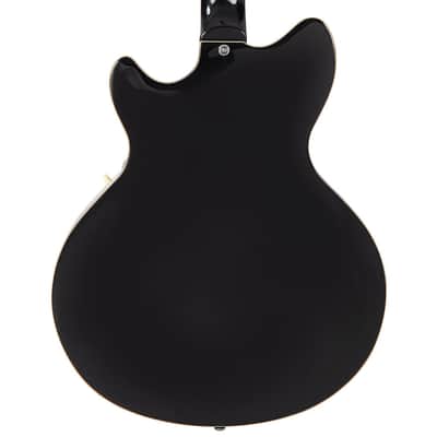 Vintage REVO Series 'Custom Supreme Baritone VI' Semi-Acoustic Guitar ~ Boulevard Black image 5