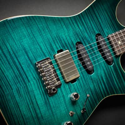 Tom Anderson Drop Top Transparent Teal Burst (06-26-24A) image 5