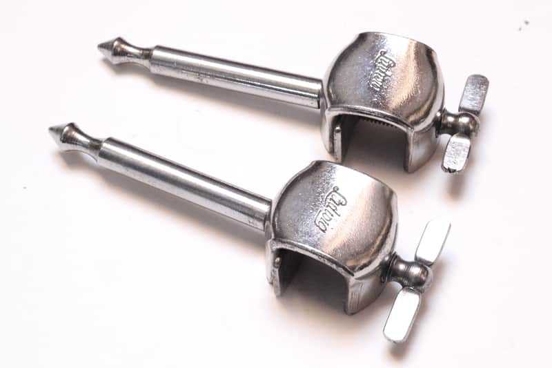 VERY RARE Ludwig Bass Drum Spurs, Easy Access Top Thumbscrew, Nickel Finish, Logo, MINT! / 1920s-30s / INSPECTED &TESTED image 1