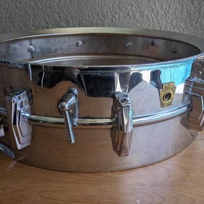 Vintage Ludwig Chrome Over Brass Snare Drum — Pre-Serial, 1961-1963 image 6