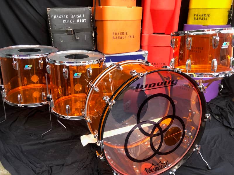 Quiet Riot, Frankie Banali's  2012 Kennedy Center Ludwig "Bonham" Amber  Vistalite Kit 14/16/18/26 image 1
