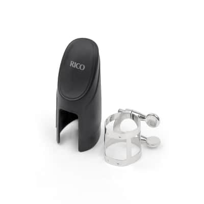 Rico Ligature for Soprano Saxophone Nickel-Plated, Ligature & Cap Set image 3