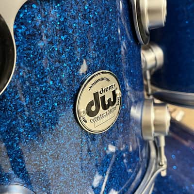DW Collector's Series Blue Glass w/Satin Chrome Hardware Drum Set 22/10/12/16 image 3