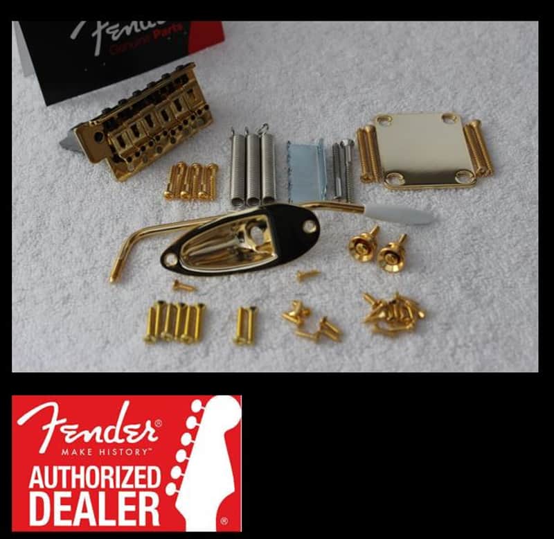 FENDER Stratocaster GOLD 2 1/16" Body Hardware Set for Strat Guitar - NEW image 1