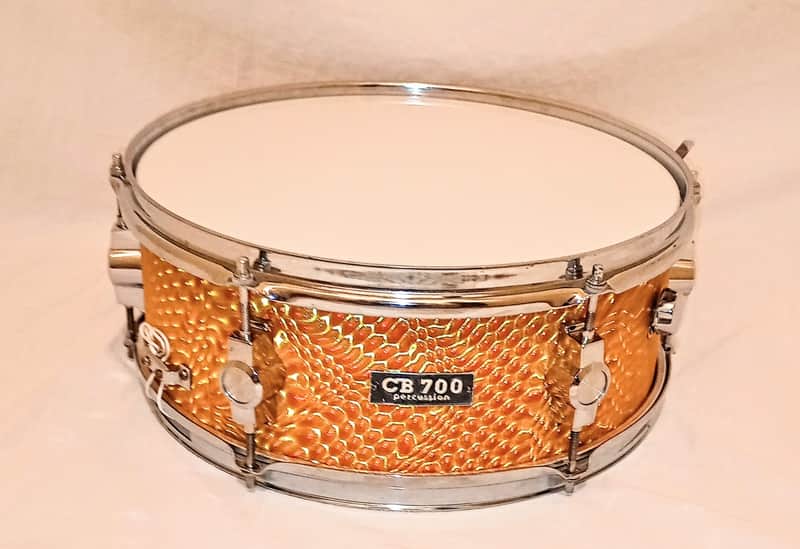 CB 700 VINTAGE MAHOGANY SNARE DRUM WRISTWATCH LUGS 80's - TANGERINE SATIN - FREE SHIP TO C-USA! image 1