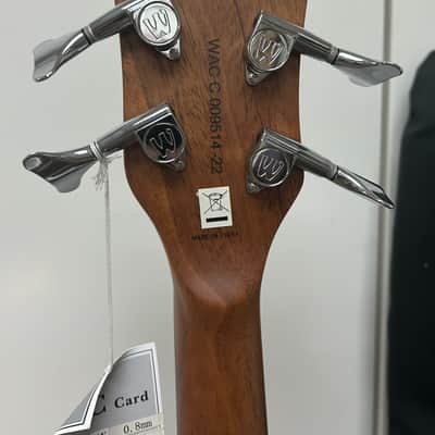 Warwick RockBass Alien Deluxe Hybrid Thinline 4 String Left Handed Fretless Acoustic Electric Bass - Natural image 7
