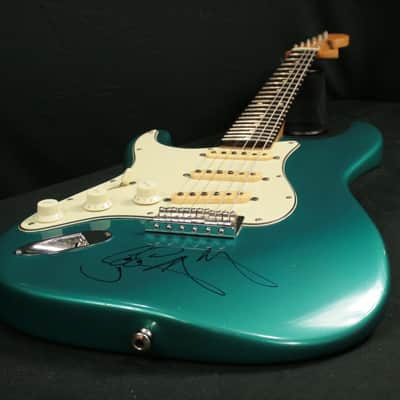 Guitars R Us Strat 1995 Ocean Turquoise - lefty - built for and signed by CoCo Montoya image 7