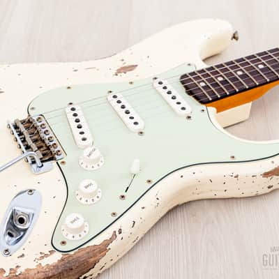 2023 Fender Custom Shop 1961 Stratocaster Heavy Relic Olympic White w/ Case, CoA image 6