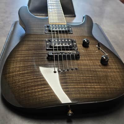 Jackson DINKY DK2 MIJ PRO SERIES Japan Translucent Black AAA Flame Top String-Through MJ Japanese Super Strat HH 2 USA Seymour Duncan Humbucker Fender Era image 7