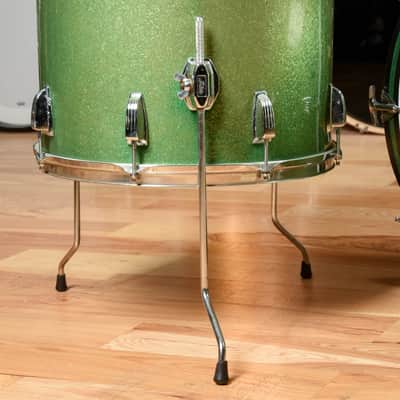 Ludwig Ludwig 12/13/16/22 1970's 4pc Drum Kit Green Sparkle image 6