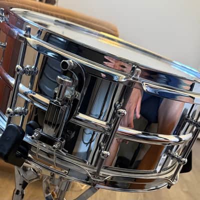 Ludwig LW0613SL Supralite 6x13" 8-Lug Steel Snare Drum 2012 - Present - Polished Steel image 2