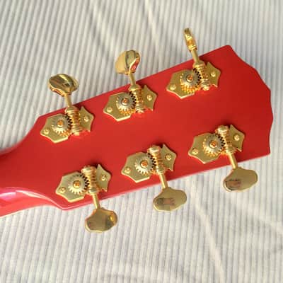 Fender FSR Paramount PM-1E Deluxe Limited Edition * fine and rare all solid Dreadnought guitar * sounds/plays/looks really great! Fiesta red finish is outstanding * comes with original Fender hard shell case * image 9