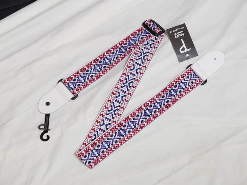 PERRI's Hootenanny Red White and Blue Nylon Guitar STRAP - new - 2" wide image 1