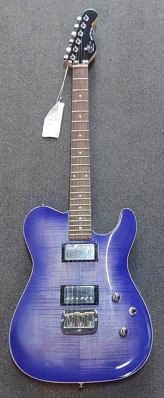 G&L Tribute Series ASAT Deluxe Carved Top with Rosewood Fretboard Bright Blueburst