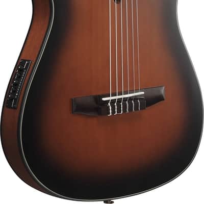 Ibanez FRH10NBSF, Thinline Nylon Acoustic Electric Guitar - Brown Sunburst image 4