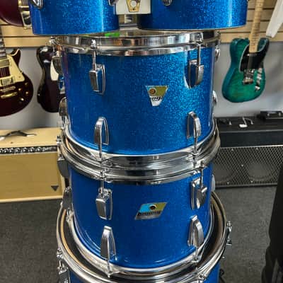Vintage Ludwig Blue Sparkle 1970s Drum Set 22/16/13/12/8/6 w/ Atlas Stands and Extras #2555 image 19