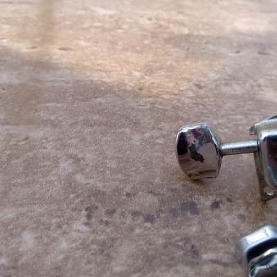Set of Vintage Late 1960's Fender "F" LEFT-HANDED Guitar Tuners w/ Ferrules, Screws! Original Stratocaster, Telecaster Parts! image 4