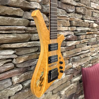 Fleishman 5-String Natural Dragon Bass *AS-IS NEEDS WORK* w/ Flight Case image 4