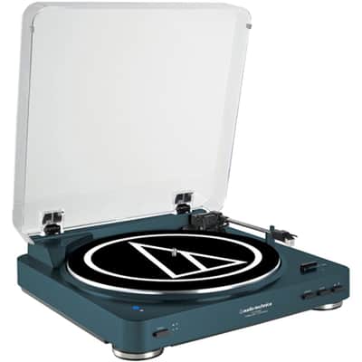 Audio-Technica Fully Automatic Wireless Belt-Drive Stereo Turntable - Navy w/ Monitors Bundle image 3