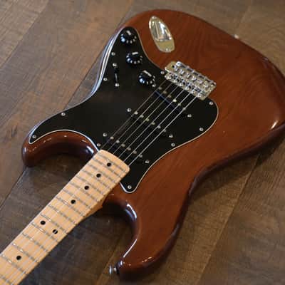 Vintage! 1977 Fender Stratocaster Double-Cut Electric Guitar Mocha Brown + OHSC image 4
