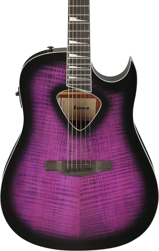 Ibanez ALT50FA Altstar Parlor Acoustic-Electric Guitar, Flamed Basswood Top, Transparent Violet Sunburst image 1