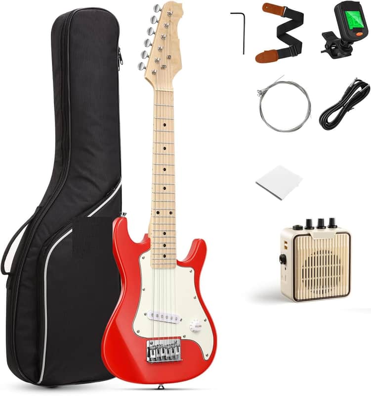 30 Inch Kids Electric Guitar Beginner Kits ST Style Mini Electric Guitar for Boys Girls with Amp image 1