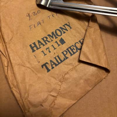 1950s Harmony Acoustic Flat Top Guitar Tailpiece NOS 1711 1940s - Chrome image 2