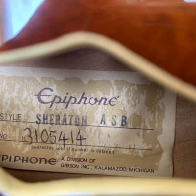 Epiphone Sheraton 1983 Sunburst Japan Oasis OHSC Case image 11