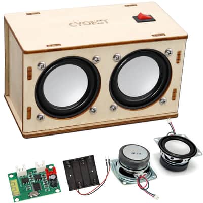 DIY Bluetooth Speaker Kit for Kids & Adults | Build-Your-Own Wooden Stereo Speaker STEM Project image 1