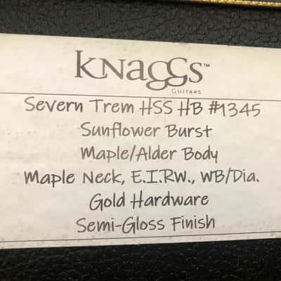 Knaggs Severn Semi Hollow HSS T2 2022 - Semi-gloss Sunflower Burst image 12