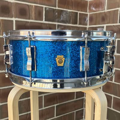 Ludwig Pre-Serial Jazz Fest Blue Sparkle Vintage 1960s Extra Deep image 1