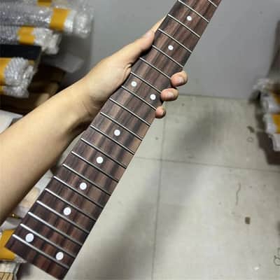24 Fret Roasted Flame Maple Electric guitar neck 25.5inch rosewood Satin Parts image 1
