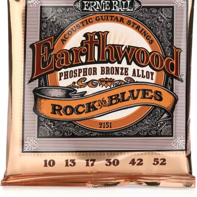 Ernie Ball 2151 Earthwood Phosphor Bronze Acoustic Guitar Strings - .010-.052 Rock and Blues image 1
