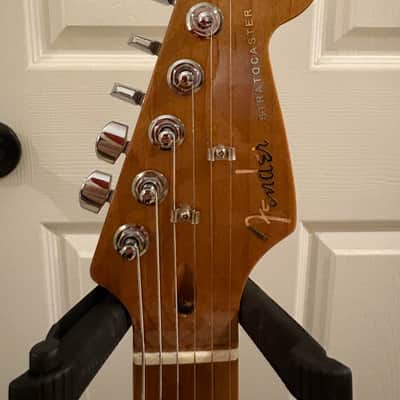Partscaster Thinline S-Style w/ Fender USA Pure Vintage 65 pickups (Fender Semi-hollow Strat) 2020'a - Blue Paisley image 5
