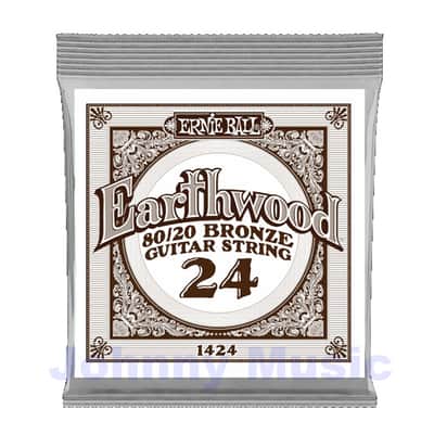 .024" Earthwood 80/20 Bronze Wound Over Brass-Plated High-Carbon Steel Hex-Core Acoustic Guitar Single String image 1