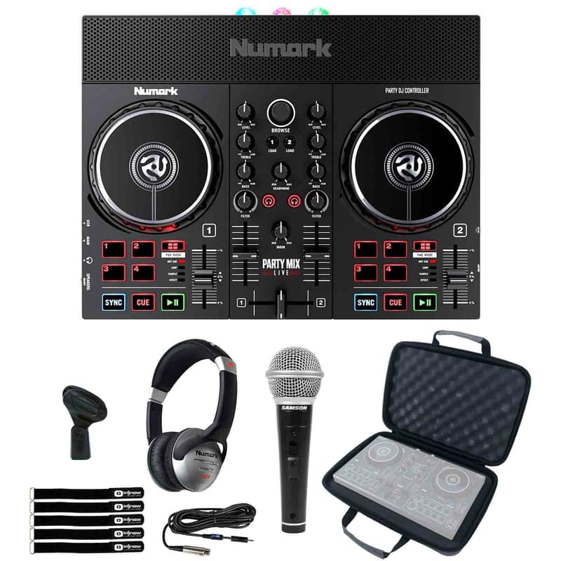 Numark Party Mix Live Built In Light Show & Speakers DJ Controller w Case & Mic image 1