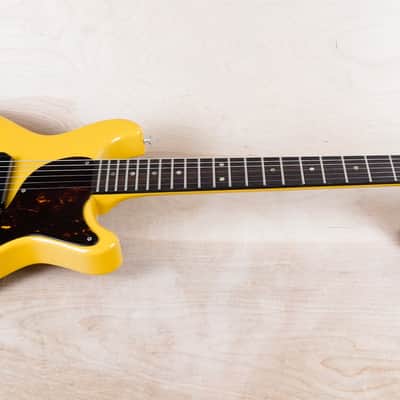 Burny Rock n' Roll RTV-55 MIJ 1992 Junior Yellow Double Cutaway TV Jr DC w/ Bag image 2