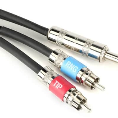 Pro Co IPBQ2R-10 1/4-inch TRS Male to Dual RCA Male Cable - 10 foot image 2