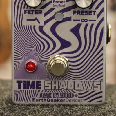 EarthQuaker Devices / Death By Audio Time Shadows II Subharmonic Multi-Delay Resonator Guitar Effects Pedal Silver / Purple image 1