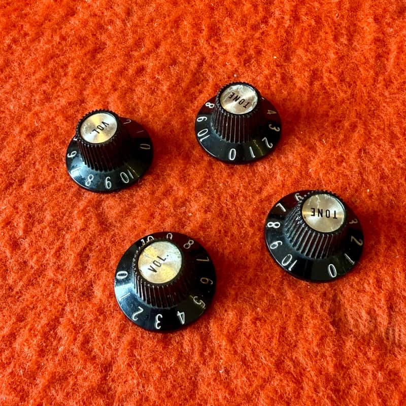 Gibson Witch hat volume tone knobs set 1967 - Silver top original vintage USA es335 sg Les paul image 1