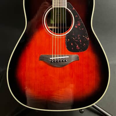 Yamaha FG830TBS Solid Top Dreadnought Acoustic Guitar Tobacco Sunburst image 1