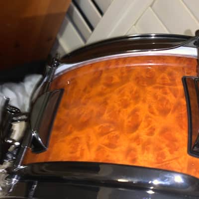 OCD Optimum Custom Drums 5.5x14 Birch/Mahogany shell Exotic Veneer High Gloss Finish Inde Throw Off image 8