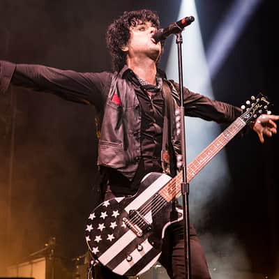 Gibson Les Paul Jr Green Day THE Black American Flag Owned by Billie Joe Armstrong image 4