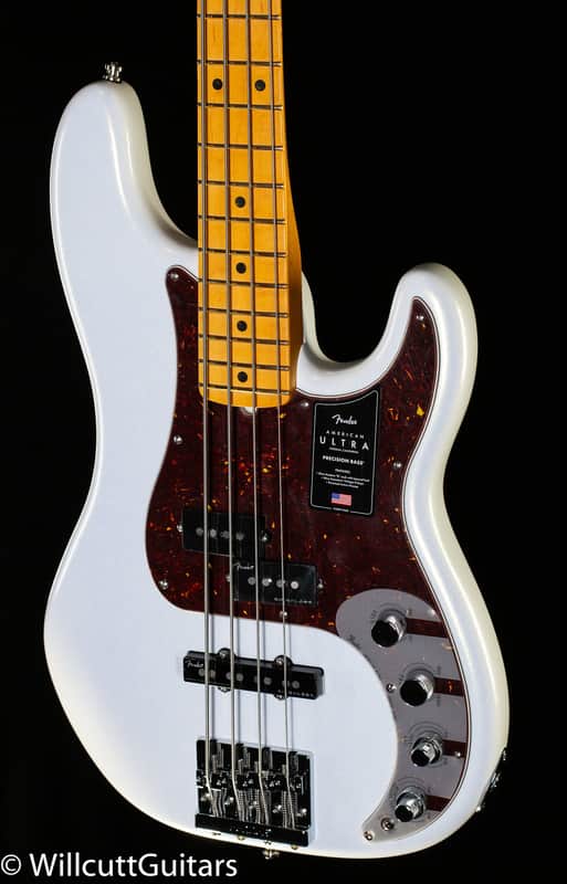 Fender American Ultra Precision Bass Maple Fingerboard Arctic Pearl (965) image 1